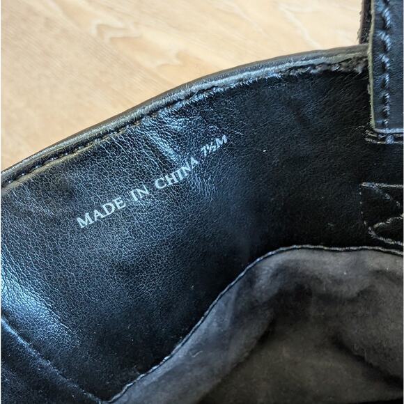 Banana Republic Black Leather Studded Biker Moto Boots Shoes, size 7.5M - Picture 6 of 6